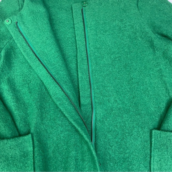 Max Studio Kelly green zipped long mid length overcoat L - Picture 7 of 13